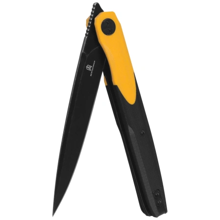 Nóż składany Bestechman Lanza Black/Yellow G10, Black Stonewashed 14C28N by Grzegorz Grabarski (BMK14F)