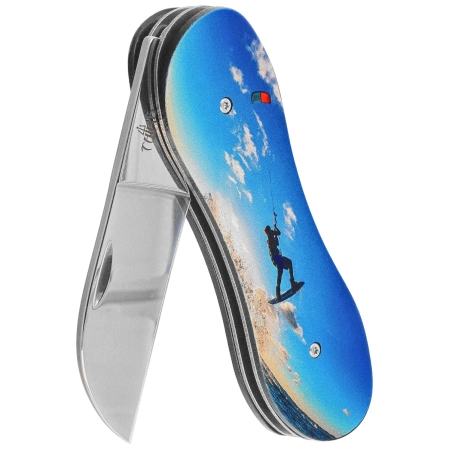 Nóż składany Third Decor Habitat N119H Kitesurf Double-Sided 3D Kitesurfer Aluminium, Mirror-Polished 420 (TH-N119H)