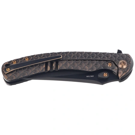 Nóż składany WeKnife Dracarys LE No 198/199 Bronze / Black Titanium, Black Stonewashed M390 (WE25061B-4)