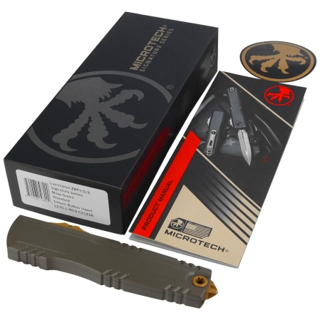 Nóż automatyczny OTF Microtech Luminary ZBP D/E Signature Moss Green Aluminium, Moss Green Cerakote M390MK by Tony Marfione (1270-1MGS-C21Z26)