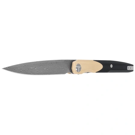 Bestechman Lanza Knife Khaki-Black G10, Damascus by Grzegorz Grabarski (BMK14-D-2)