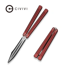 Nóż treningowy motylek Civivi Dracolisk Burgundy Aluminium, Black Stonewashed / Satin 9Cr18MoV (C25028-3)