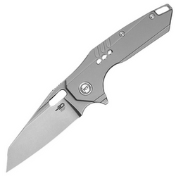 Bestech Nyxie 3 Knife Grey Titanium, Bead Blasted / Stonewashed CPM S35VN by Todd Knife and Tool (BT2308A)