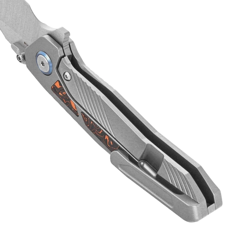 Remette Kestrel Knife Gray Titanium/Copper Foil Carbon Fiber, Satin CPM S35VN (RTPO-C)