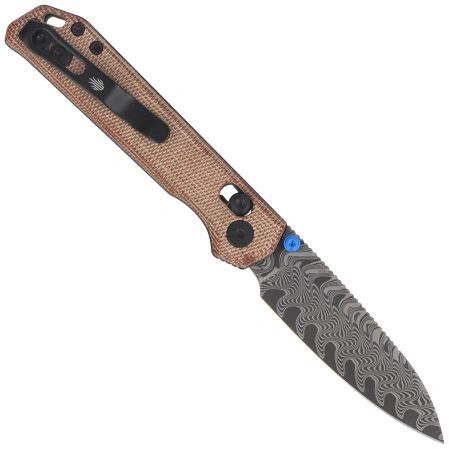 Nóż składany Kizer Begleiter 2.9 CL Brown Norplex UltreX Micarta, Acid Washed Damascus by Azo (V3458.2CDA2)
