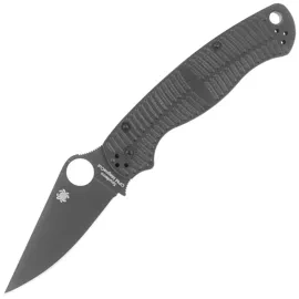 Spyderco Para Military 2 Salt Black G10, Black DLC CPM MagnaCut by Sal, Eric Glesser (C81GMCBKP2)