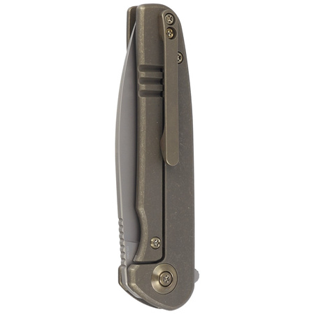 Nóż składany WE Knife Shakan LE No 060/310 Golden Satin Polished Patterned Titanium, Silver Bead Blasted CPM 20CV (WE20052C-2)