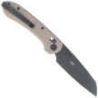 Kubey Bonza Knife Tan G10, Blackwashed 14C28N by Happy As Larry (KU446F)