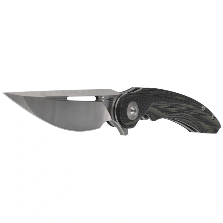 Bestech Irida Black/Green Carbon Fiber/G10, Satin 14C28N by Kombou Knife (BG25F)