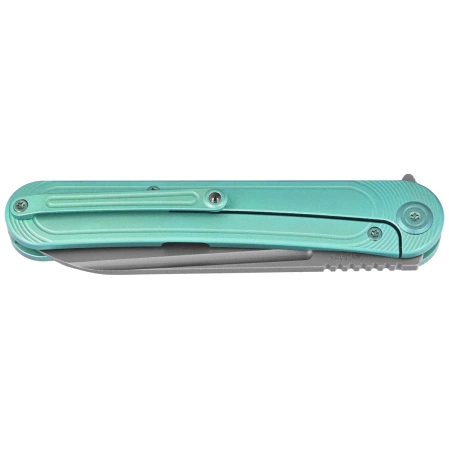 KB Kubey Dandy Knife, Green Titanium, Sandblasted CPM S90V by Maksym Tkachuk (KB247F)