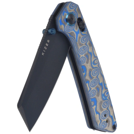 Kizer Madrac Knife Vortex Micarta, Black Stonewashed Nitro-V by Matteo Pignatelli (V3693A4)