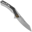 Kizer Draca Knife Gray Aluminum / Black-Green Carbon Fiber, Stonewashed S45VN by Mikey Carlson (Ki4751A1)