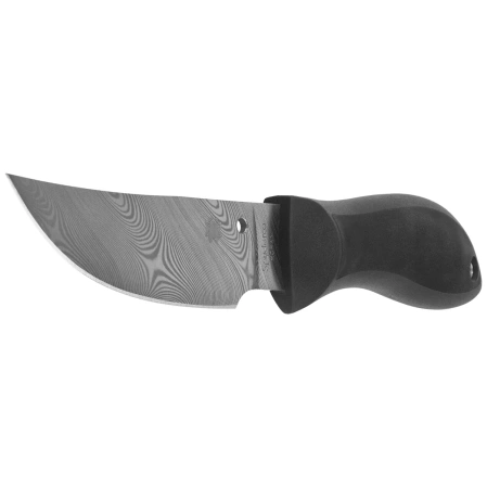 Spyderco Moran Upswept Sprint Run Knife Black FRN / Kraton, Damascus by Bill Moran (FB01PGYD)