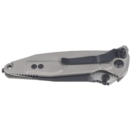 Nóż składany Microtech Socom Elite S/E-M Spike Grind Signature Natural Clear Aluminium, Black M390MK by Tony Marfione (160-1NCSS)