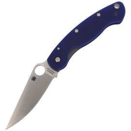 Spyderco Military Knife Dark Blue G10, Satin CPM S110V by Sal Glesser (C36GPDBL)