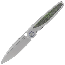 Rike Knife RK-Baidi-T-P/GCF Gray Titanium / Green Carbon Fiber, Bead Blasted M390
