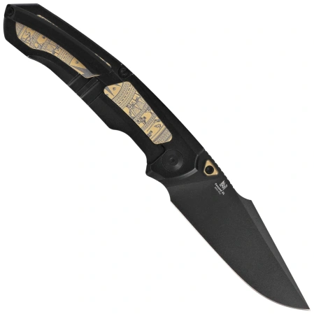 Nóż składany Kizer Feweed XL Black Titanium / Gold Aluminium, Matte DLC Ultra S90V by Vu Huynh Nam Anh (Ki4694A1)