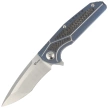 Nóż składany Reate K-4 Blue Titanium / Carbon Fiber, Satin RWL34