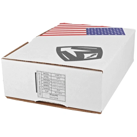 Medford USMC FF Knife Black/Blue-Violet ''Diamond Head'' Titanium, BLue HW, Brsh/Blue Clip, Black DLC/Satin S90V by Greg Medford (MK2044TQ-01TM-TFCP-PP)