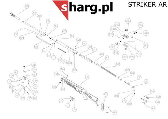 Polymer stock for Hatsan Striker AR airgun (832)