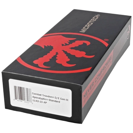 Microtech Combat Troodon Gen III D/E OTF Knife Black Aluminum, Apocalyptic M390MK by Tony Marfione (1142-10AP)