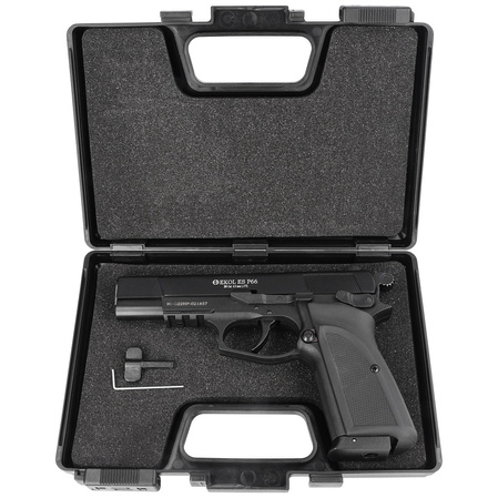 Zestaw wiatrówkowy 12: pistolet Voltran Ekol ES P66 Matte Black 4.5 mm, 1500 BBs, 10 kapsuł CO₂, 100 tarcz