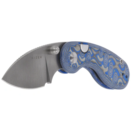 Kizer Microbe Knife Multicolored Micarta w/ Vortex , Satin 14C28N by Maksim Epifantsev (V2742A6)