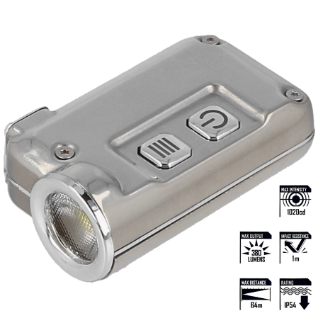 NiteCore 380lm, Li-ion Battery / 280mAh Keyring Flashlight (TINI SS)
