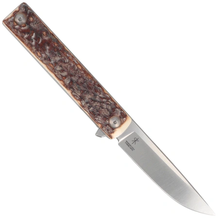 Fox Chnops Heritage Knife Deer Horn, Satin Hybrid Cryo by Raven Knives Design (FX-544 CE)
