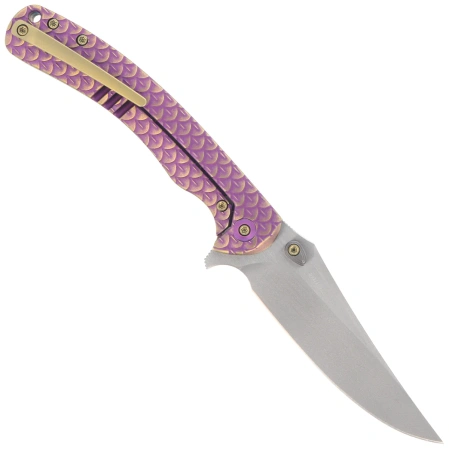 Nóż składany WeKnife Dracarys LE No ???/199 Purple / Golden Titanium, Hand Rubbed Satin M390 (WE25061B-2)