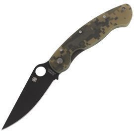 Spyderco Military Knife Digital Camo G10, Black DLC CPM S30V by Sal Glesser (C36GPCMOBK)