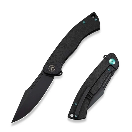 Nóż składany WE Knife Essential Knight Etched Black Titanium, Black M390 by Jason Knight (WE24003-2)