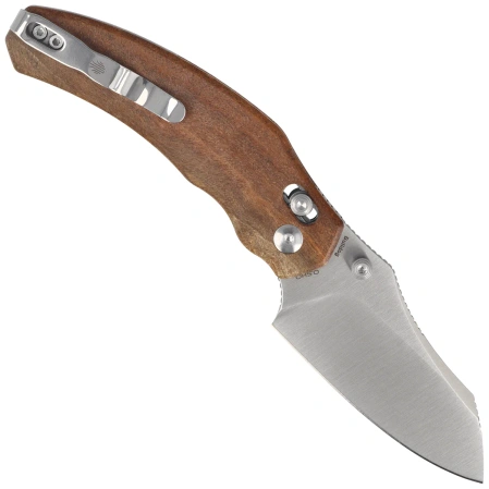 Kizer Bulldog Knife Mkuruti Wood, Satin Nitro-V by O.SHO (V3672A2)