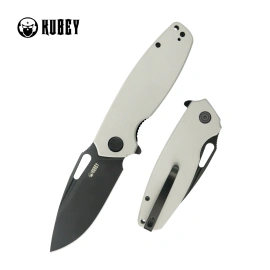 Kubey Tityus Knife White G10, Blackwashed 14C28N (KU322W)