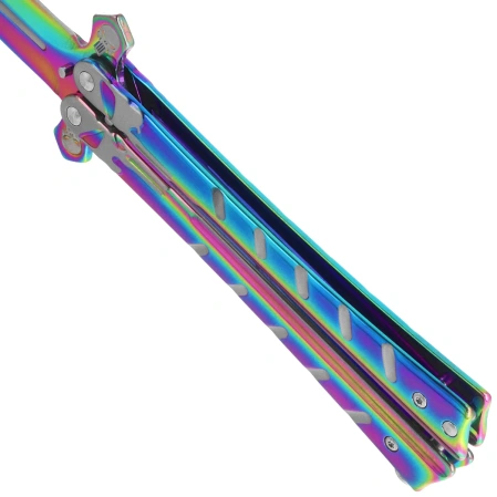 Martinez Albainox Balisong Knife Rainbow Titanium Coated, Rainbow Titanium Coated 3Cr13Mov (02223)