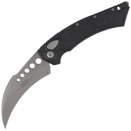 Microtech Hawk Auto Karambit Knife Black Aluminium, Apocalyptic M390MK by Tony Marfione (166-10AP)