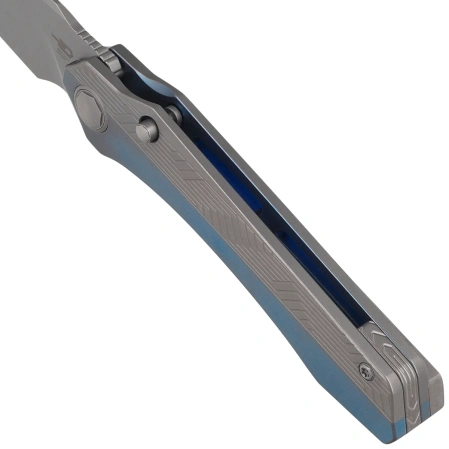 Bestech Wet Nellie Knife Blue/Grey Titanium, Fine Stonewashed MagnaCut by Kombou (BT2505A)