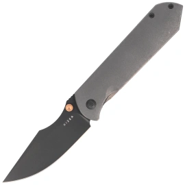 Kizer Harpoon Fold Knife Gray Titanium, Matte DLC Ultra Elmax by Maverick Customs (Ki4784A3)