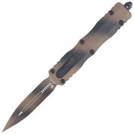 Microtech Dirac Delta D/E OTF Knife Tan War Paint Aluminium, Tan War Paint M390MK by Tony Marfione (227-1TAWPS)