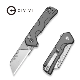 Civivi Pulsara Utility Knife Gray Aluminum, Stonewashed 6Cr13 (C24041F-4)