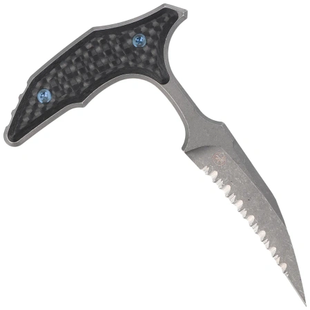 Nóż Microtech Bee Marfione Select Carbon Fiber, Blue Titanium HW, Stonewashed F/S 440C by Bastinelli (218-12MS5)