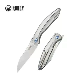 Nóż składany Kubey Barracuda Gray Titanium, Satin M390 by Parsons Bladeworks (KB299C)