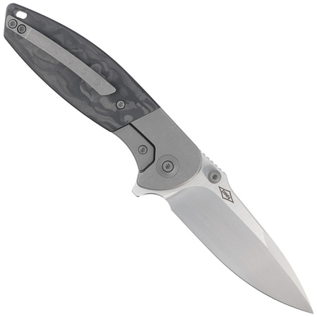 WE Knife Nitro Mini Gray Titanium / Marble Carbon Fiber, Satin CPM 20CV by Peter Carey (WE22015-1)