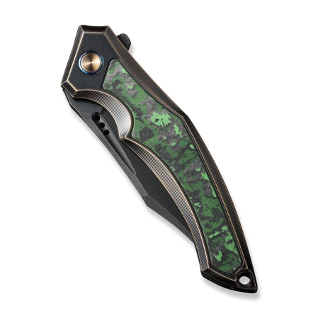 Nóż składany WE Knife Orpheus LE No 081/155 Bronze / Black Titanium / Jungle Wear Fat Carbon Fiber, Black Stonewashed CPM 20CV (WE23009-1)