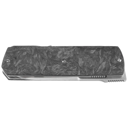 Maserin Silver 410/N Knife Black Fat Carbon, Satin Elmax by Bruno Bruna