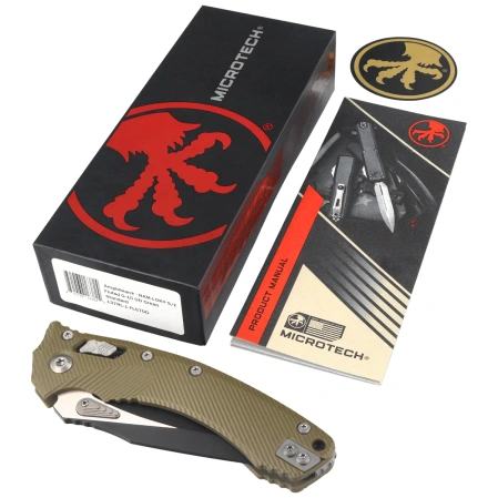 Nóż składany Microtech Amphibian Ram-Lok S/E OD Green Fluted Aluminium, Black M390MK by Tony Marfione (137RL-1FLGTOD)