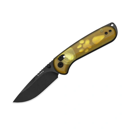 Nóż składany Kizer Buddy II Yellow PEI, Black PVD/Stonewashed AEB-L by Maksim Epifantsev (V3790A1)