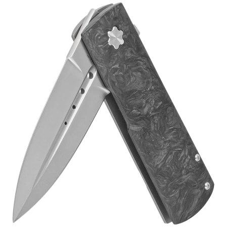 Nóż składany Maserin Daga 372/N Black-Silver Fat Carbon, Satin Elmax by Attilio Morotti