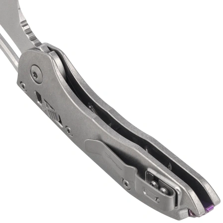 Microtech Stitch Ram-Lok S/E Marfione Select Knife Gray Titanium, Stonewashed M390MK by Borka Blades and Tony Marfione (169RL-10MS3)