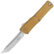 Microtech Combat Troodon Gen III T/E OTF Knife Tan Aluminum, Stonewashed M390MK by Tony Marfione (1144-10TA)